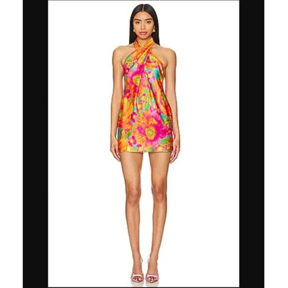 Show Me Your Mumu Jasmine Halter Mini Dress in Miss Malibu Size: L - Picture 1 of 5